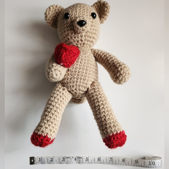 Crochet love bear, 3 available, Hand crocheted by Mom - Picture 7 of 11